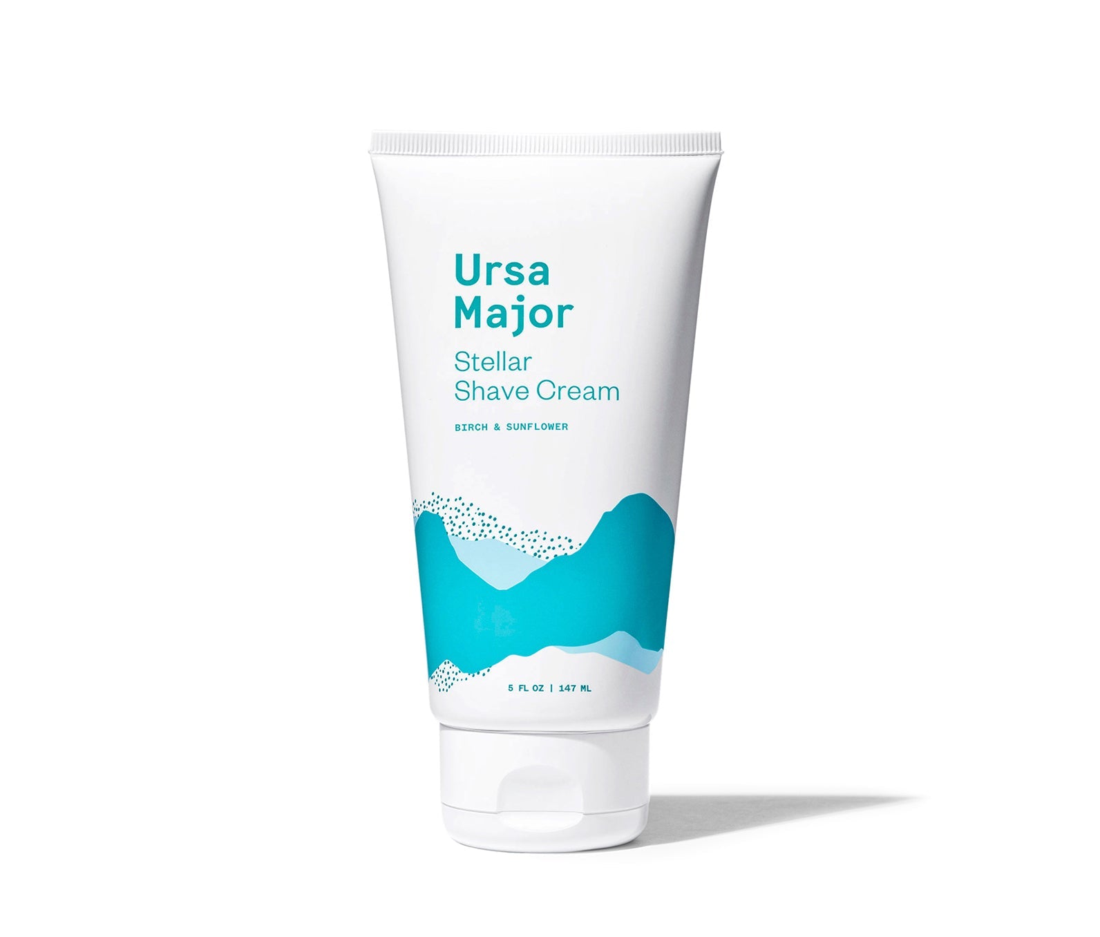 Front view of a tube of Stellar Shave Cream, the natural shave cream by Ursa Major 