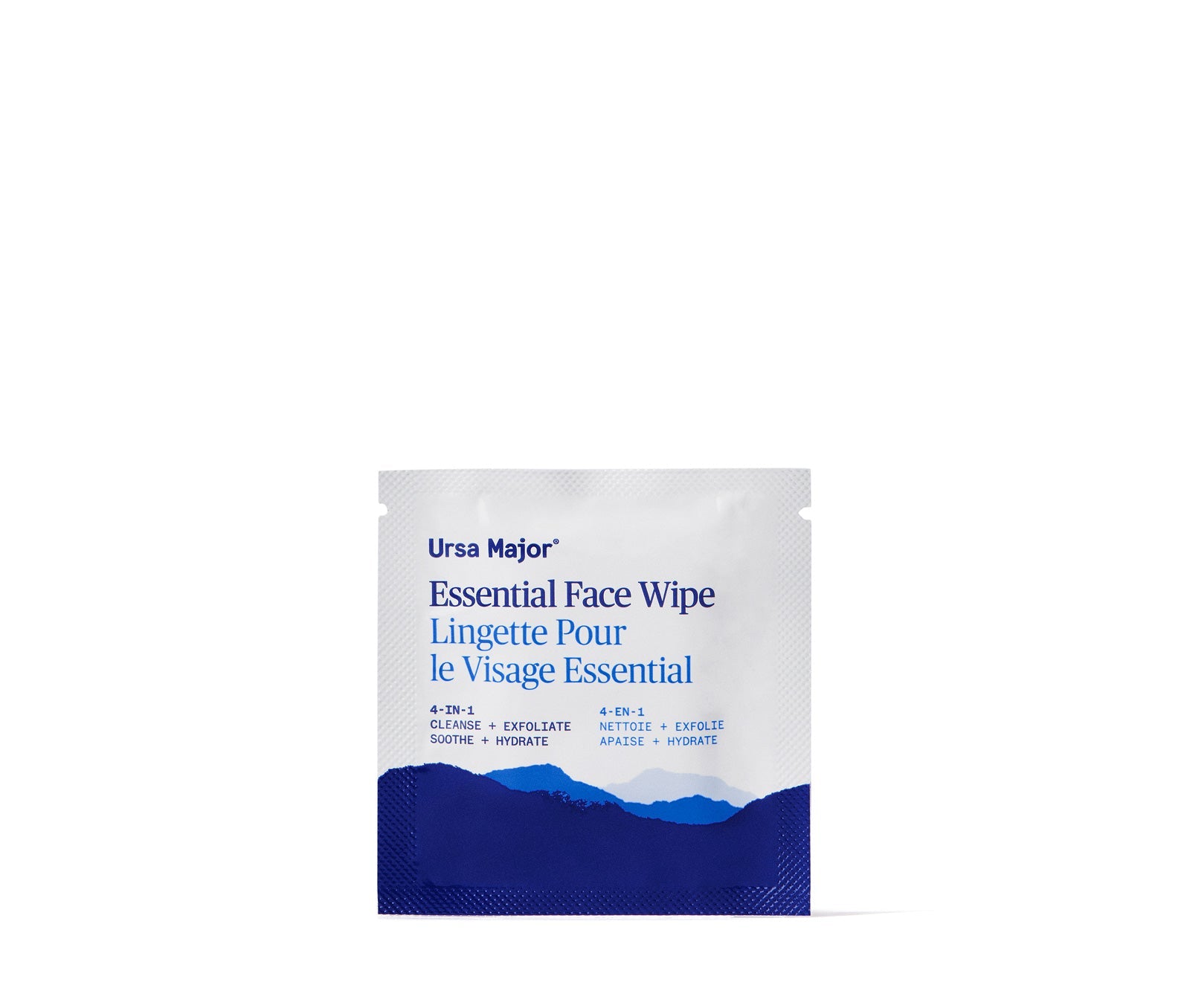 Ursa Major essential face wipe packaging on a white background