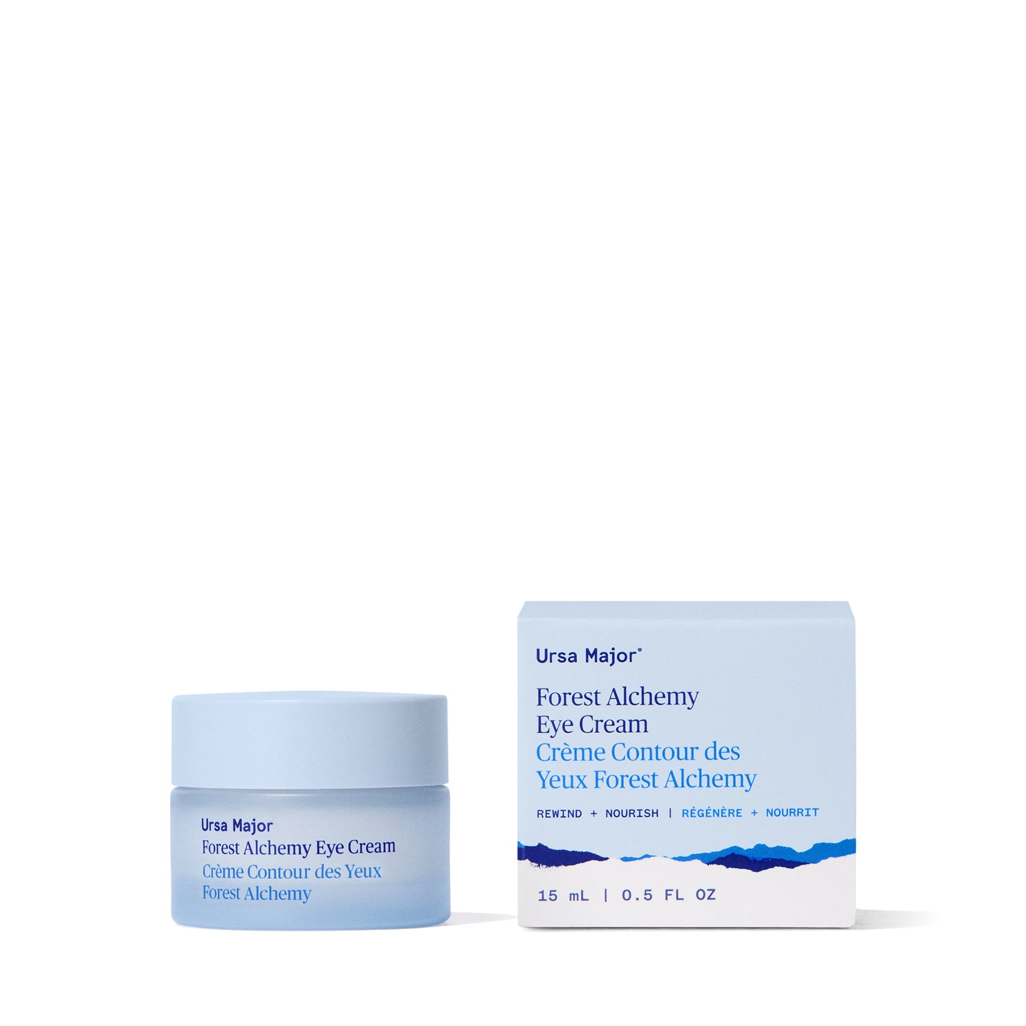 Ursa Major Forest Alchemy Eye Cream with packaging on a white background