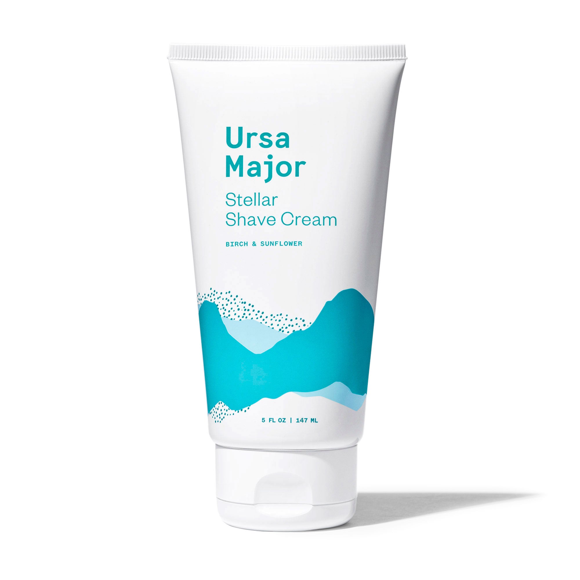Front view of a tube of Stellar Shave Cream, the natural shave cream by Ursa Major 