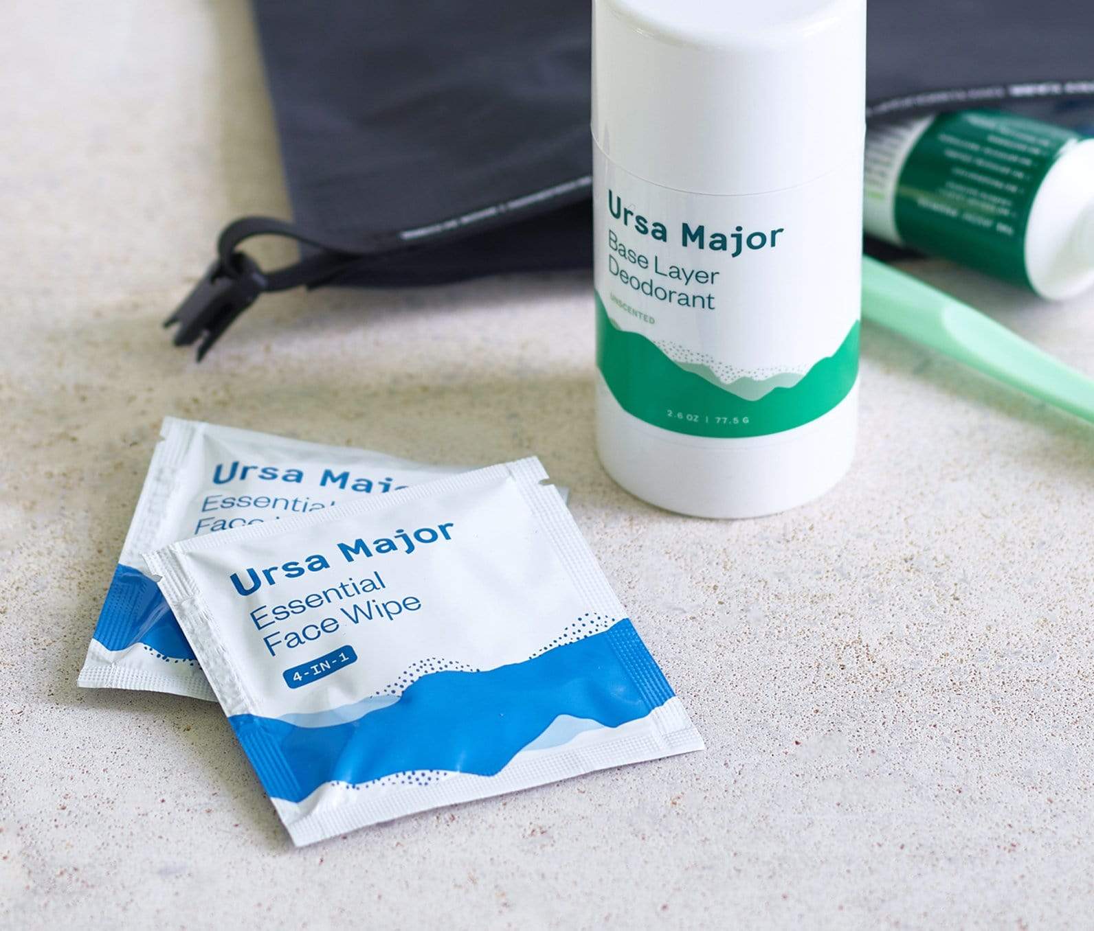 Ursa Major Essential Face Wipes and Base Layer Deodorant