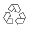 Black icon of the recycle sign.