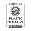 Black icon of Plastic Negative Certification.