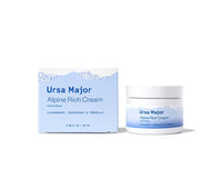 Ursa Major Alpine Rich Cream box next to a jar of Alpine Rich Cream.